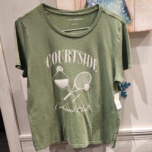 NWT Lucky Brand Courtside Cocktail Club Women's Sz L T-shirt